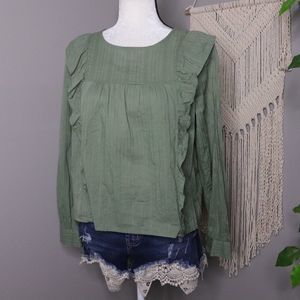 LOFT | Smocked Boho Long Sleeve Blouse